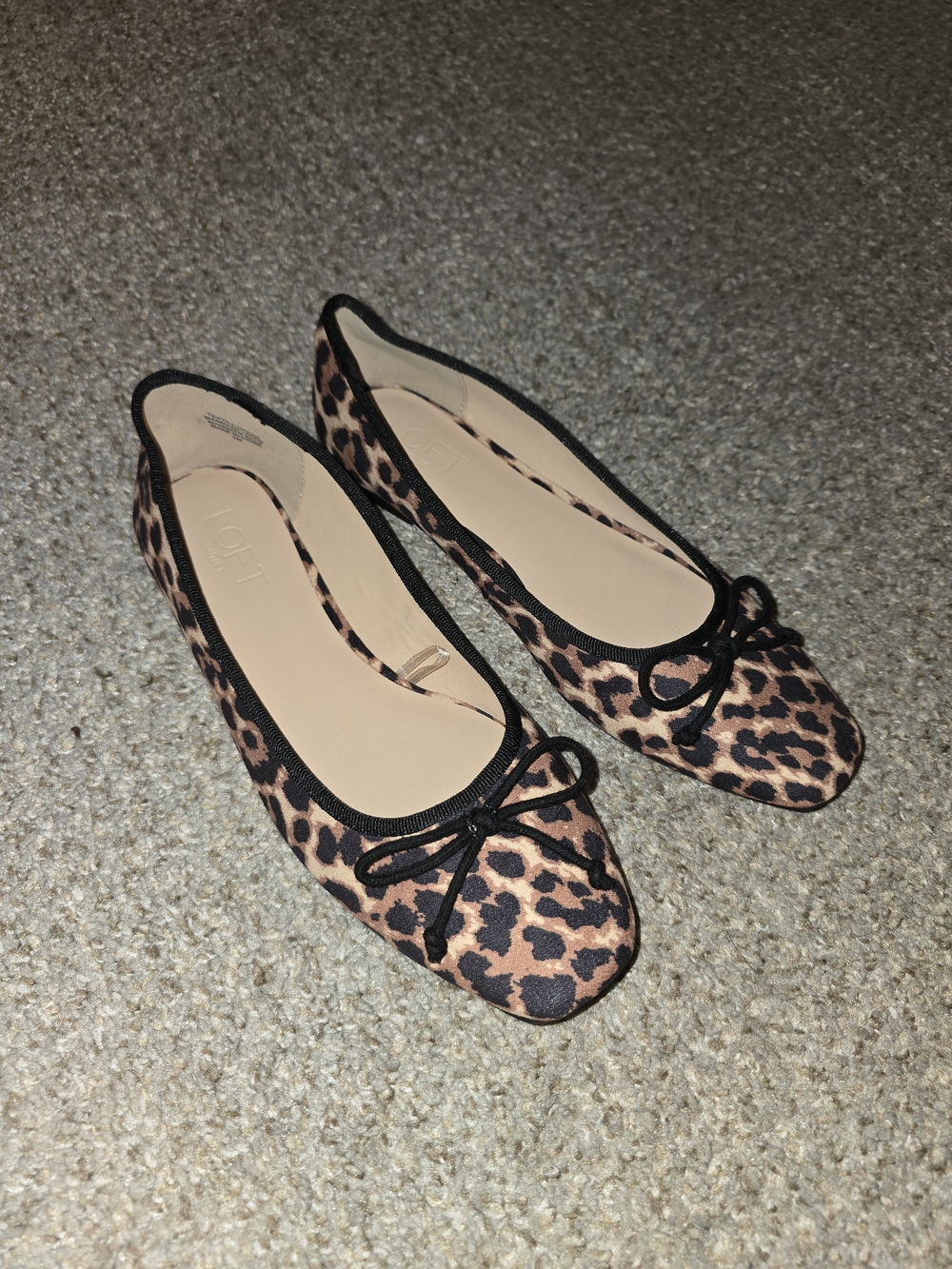Loft Leopard Print Ballet Flats with Bow Size 7